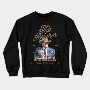Western Donald The Return Cowboy President, Trump 2024 Crewneck Sweatshirt